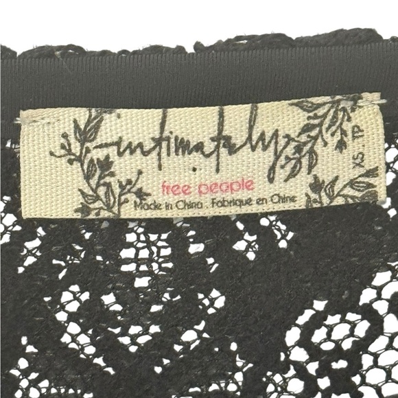 Intimately Free People Black Lace Mini Dress Sleeveless with Front Snaps Size XS - Picture 2 of 7